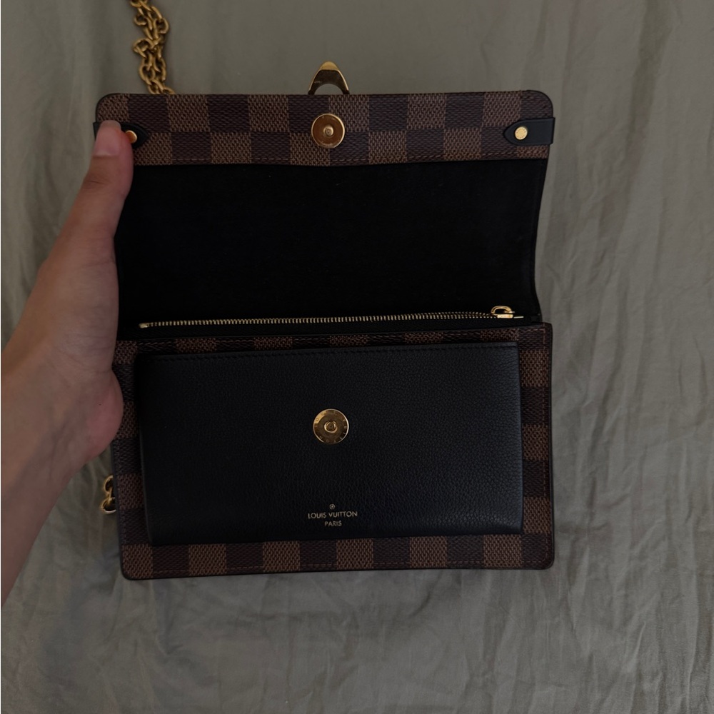 Louis Vuitton Brown and Black Clutch with Damier Pattern